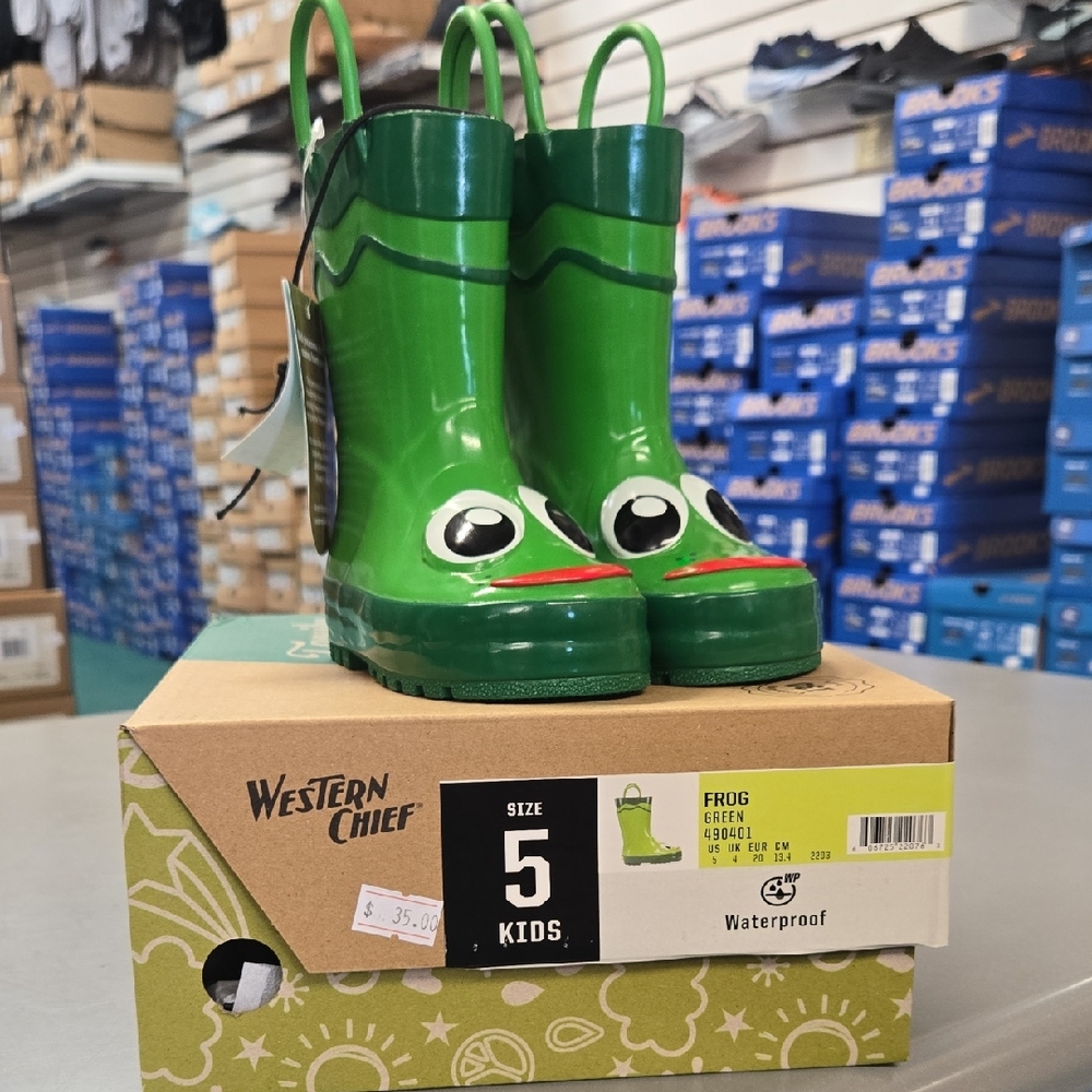 Western Chief Kids' Frog Design Rain Boots - Green